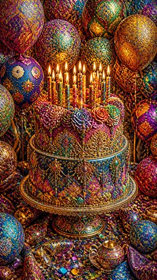 Maximalism Art Style birthday card example