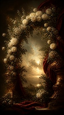 Baroque Art Style wedding invitation example