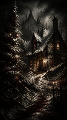 Gothic Horror Art Christmas card example