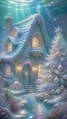 Mermaidcore Aesthetic Christmas card example