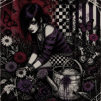 Emo Aesthetic coloring page example