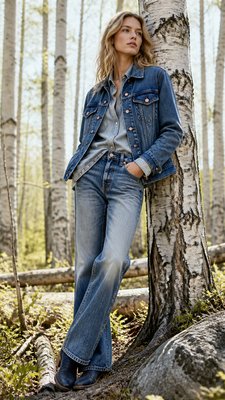 Denim-on-Denim Fashion Style wall art print example