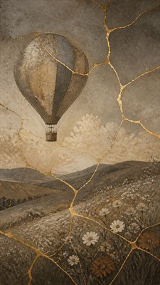 Wabi-Sabi Kintsugi Painting greeting card example