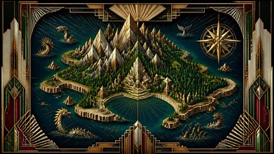 Art Deco Architecture Art fantasy map example