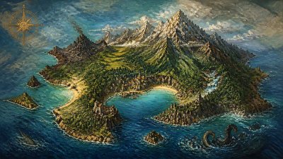 Digital Painting Art Style fantasy map example