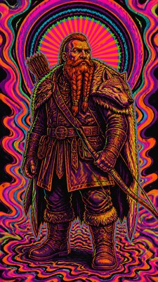Psychedelic Poster Design tabletop character portrait example