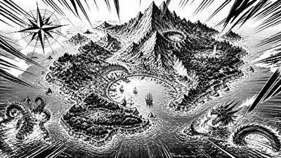 Sports Manga Art Style fantasy map example