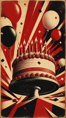 Propaganda Poster Design birthday card example