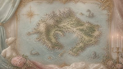 Regencycore Aesthetic fantasy map example