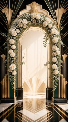 Art Deco Style wedding invitation example