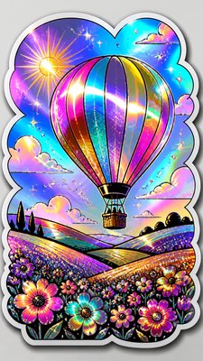 Holographic Sticker Design greeting card example