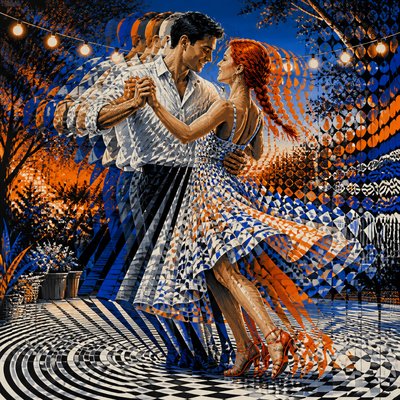 Kinetic Art Style couple portrait example