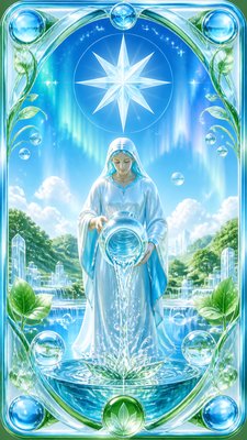 Frutiger Aero Aesthetic tarot card example