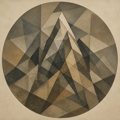 Analytical Cubism Art Style logo concept example