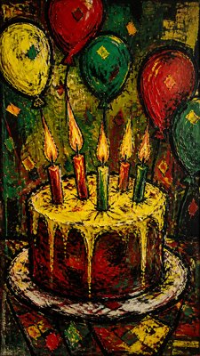 Neo-Expressionism Art Style birthday card example