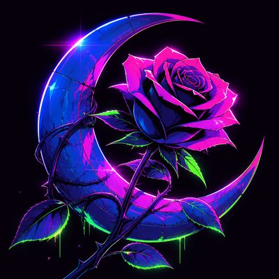Cyberpunk Neon Anime Art Style tattoo design example