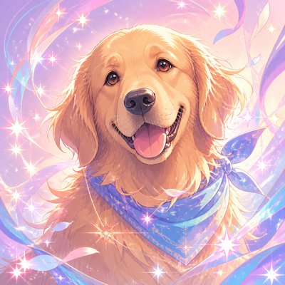 Magical Girl Anime Art Style pet portrait example