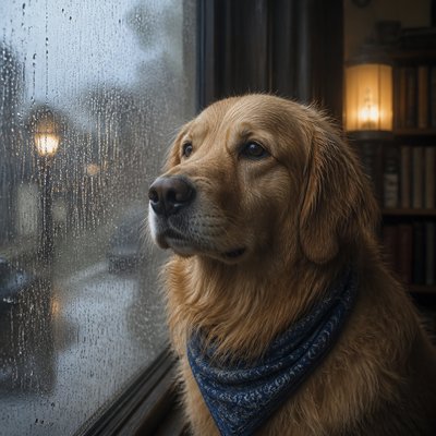 Rainy Day Aesthetic pet portrait example