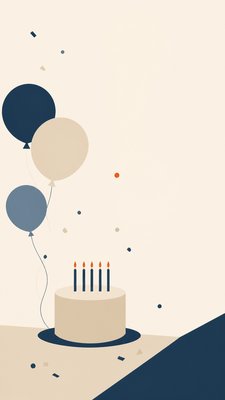 Minimalist Abstract Art Style birthday card example
