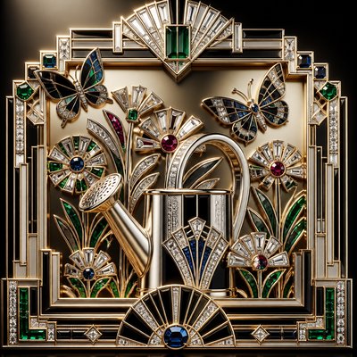 Art Deco Jewelry Design coloring page example