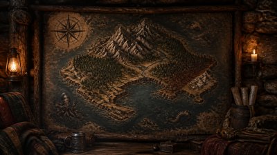 Rustic Cabin Interior Design fantasy map example