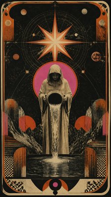 Retro-Futuristic Pop Surrealism tarot card example