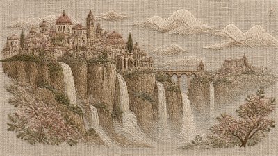 Hand Embroidery Illustration / Textile Art concept art example