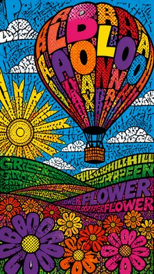 Typography Pop Art Style greeting card example