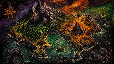 Expressionism Art Style fantasy map example