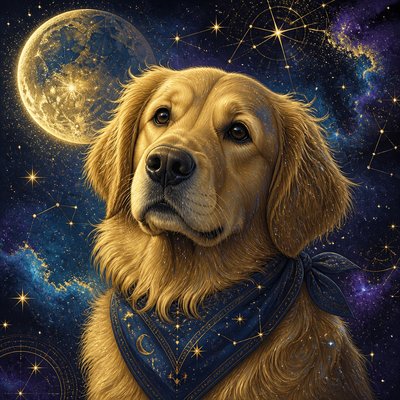 Celestial Aesthetic pet portrait example