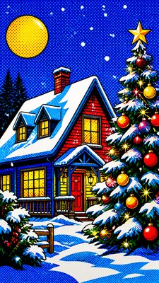 Advertisement Pop Art Style Christmas card example