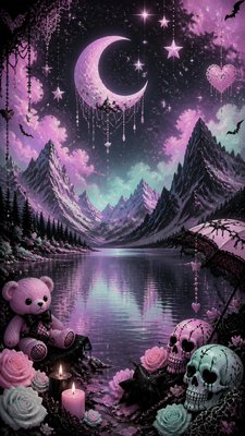 Pastel Goth Aesthetic phone wallpaper example