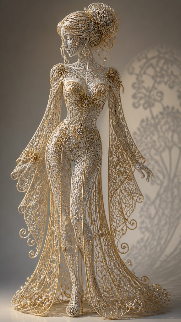 full-length portrait of an elegant figure — Filigree Jewelry Style
