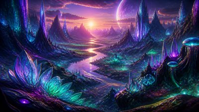 Alien World Sci-Fi Art desktop wallpaper example