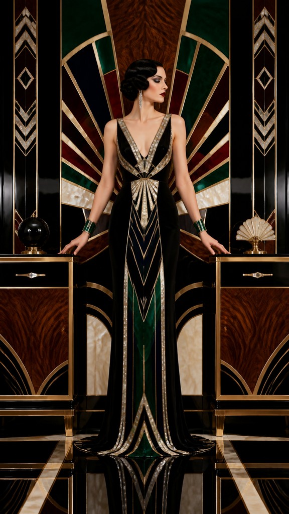 full-length portrait of an elegant figure — Art Deco Furniture Art