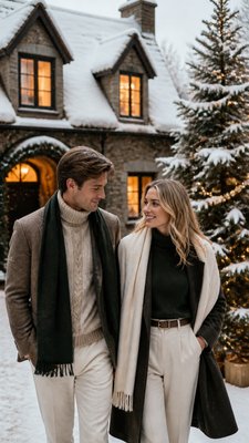 Old Money Fashion Style Christmas card example