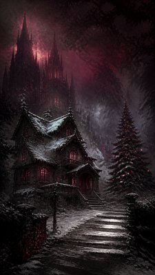 Dark Fantasy Art Christmas card example