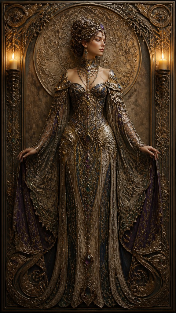 full-length portrait of an elegant figure — Vintage Jewelry Design