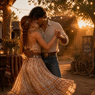 Cowboycore Aesthetic couple portrait example