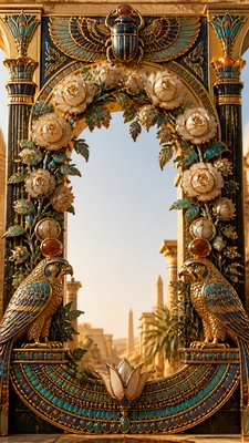 Egyptian Revival Jewelry Style wedding invitation example