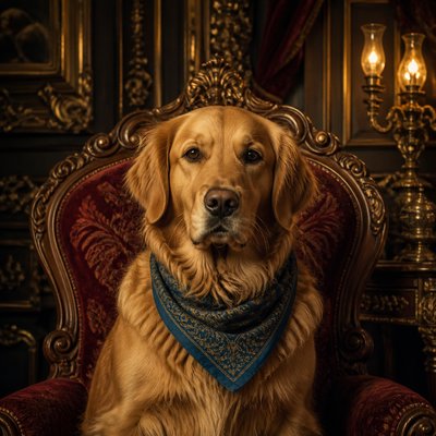 Victorian Furniture Art pet portrait example