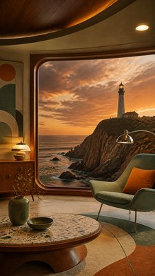 Mid-Century Modern Interior Design poster example