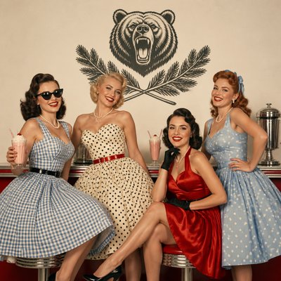 Vintage 50s Fashion Style t-shirt design example