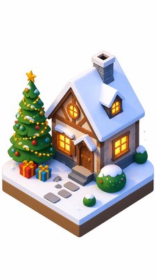 Isometric Icon Design Christmas card example