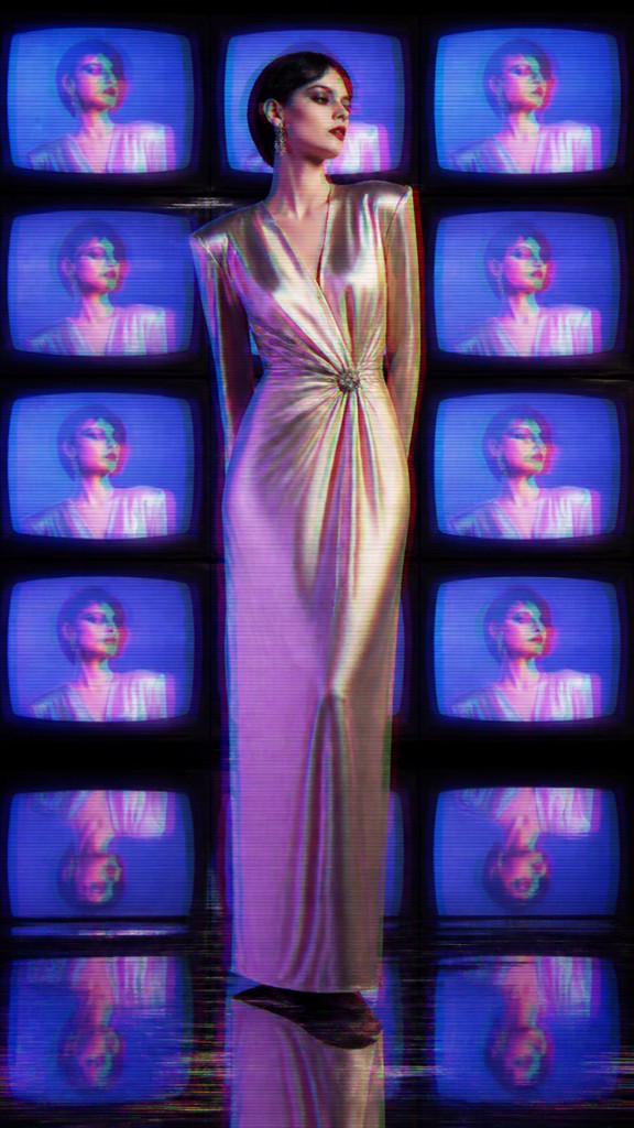 full-length portrait of an elegant figure — Video Art Style