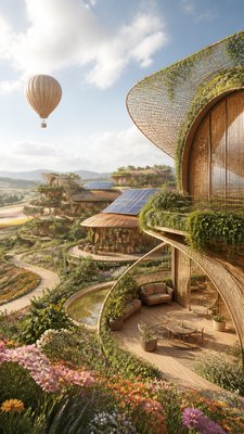 Sustainable Architecture Art greeting card example