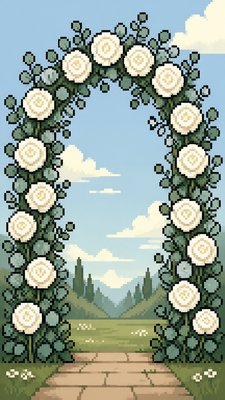8-Bit Pixel Art Style wedding invitation example