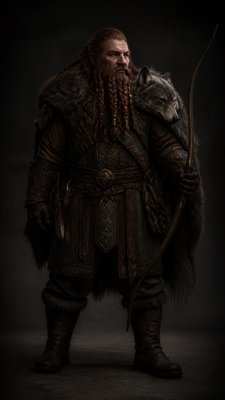 Dark Moody Interior Design tabletop character portrait example