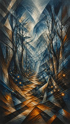 Cubo-Futurism Art Style book cover example