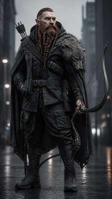 Techwear Fashion tabletop character portrait example